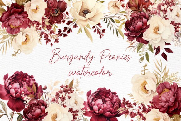 Burgundy Flowers Clipart Watercolor Png: Elevate Your Designs