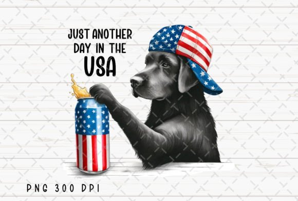 Celebrate with Style: Dog American Flag Funny 4th of July PNG