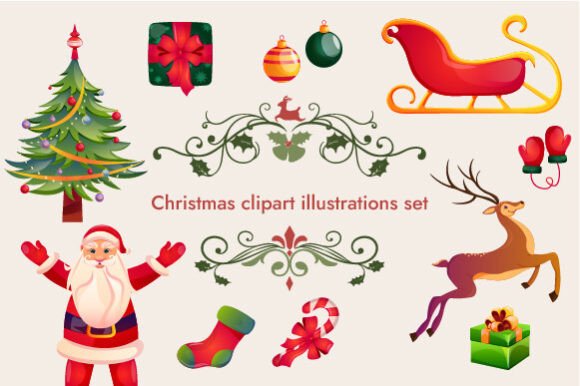 Christmas Elements Clipart: Your Holiday Design Toolkit
