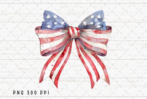 Coquette Bow American Flag 4th July PNG: Festive Flair for Your Designs