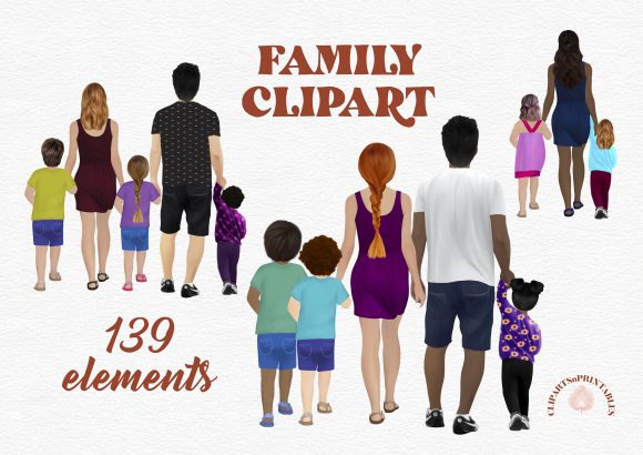 Craft Custom Family Illustrations with This Clipart