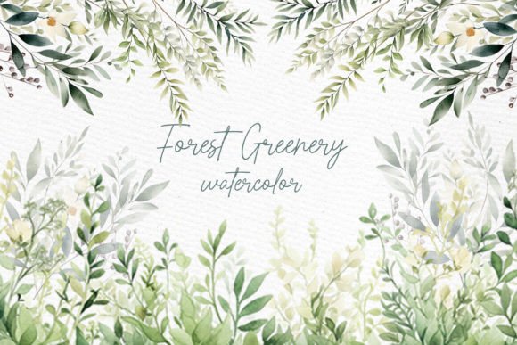 Forest Green Watercolor Clipart: A Fresh Design Asset