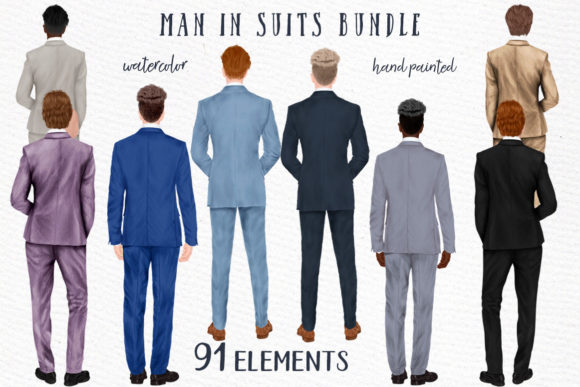 Man in Suits Clipart: Best Man Clipart for Wedding Designs