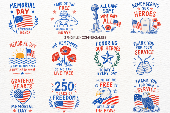 Memorial Day PNG Patriotic Clipart USA: A Designer's Toolkit
