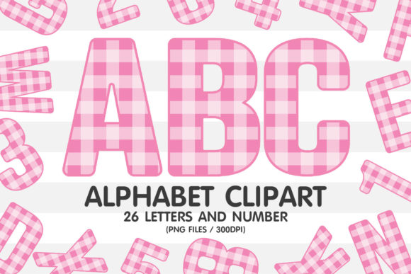 Pink Gingham Alphabet Clipart PNG: Your Go-To Design Asset