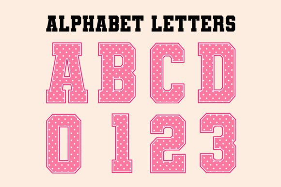 Pink Polka Dot Softball Alphabet Letters: A Creative Asset