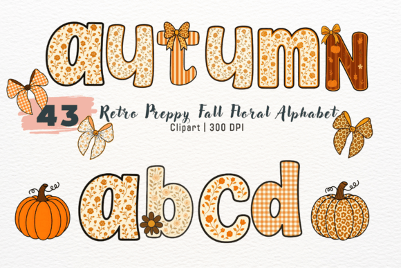 Preppy Retro Floral Autumn Alphabet: A Creative Asset Guide