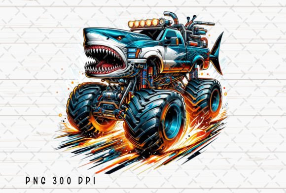 Shark Monster Truck Kids Extreme Vehicle: A Bold Design Asset