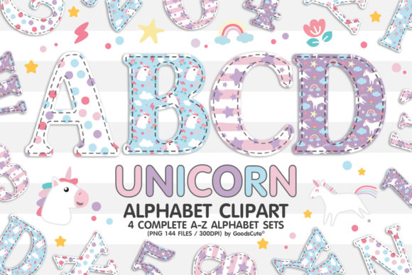 Unicorn Alphabet Letters Sublimation: A Whimsical Design Toolkit