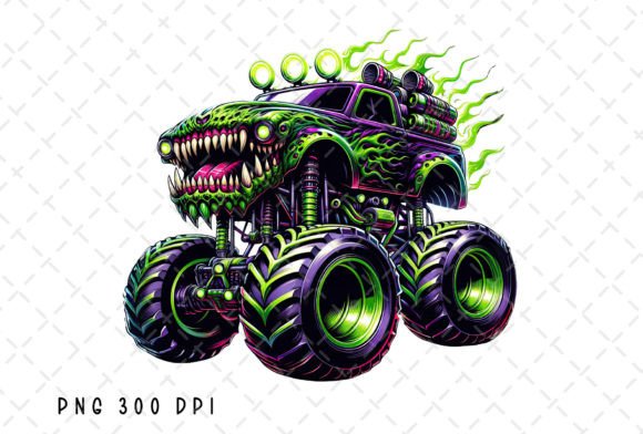 Unleash Bold Energy with Monster Truck Extreme Vehicle Kids PNG