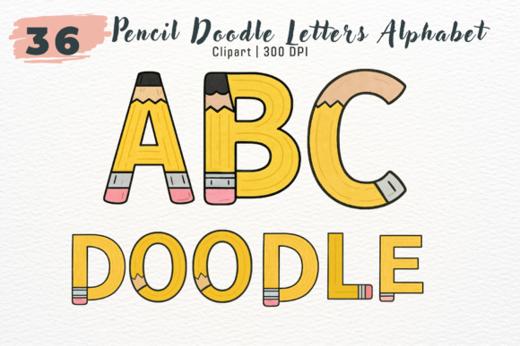 Unleash Creativity with Pencil Doodle Letters Alphabet PNG