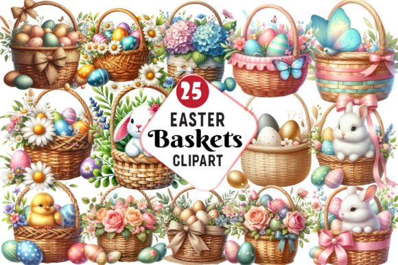 Unleash Spring Creativity with Easter Baskets Clipart