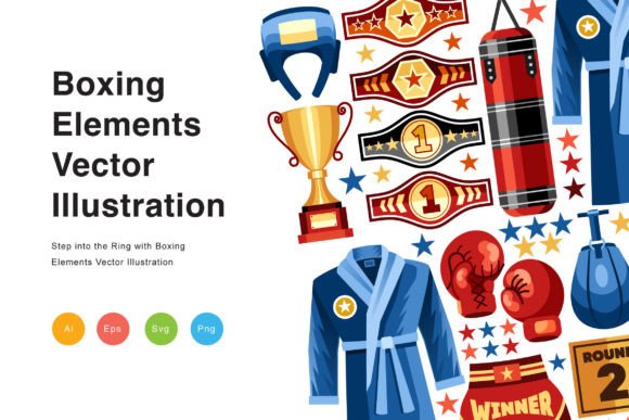Unleash the Fight: Designing with Boxing Elements Vector Illustration