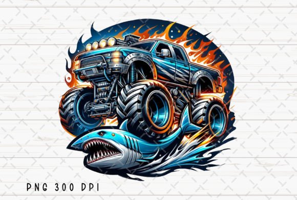 Unleashing Creativity with Shark Monster Truck Kids Vehicle PNG