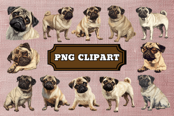 Unleashing the Charm of the Pug Dog Clipart Bundle