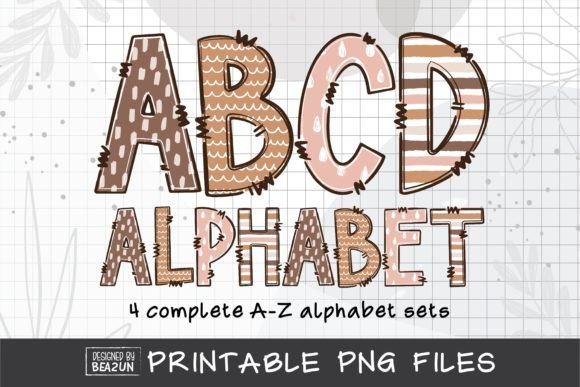 Unlocking Nostalgia: The Brown and Pink Vintage Alphabet PNG Set