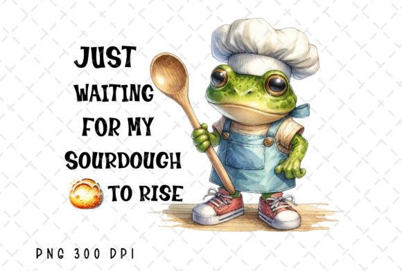Waiting for My Sourdough to Rise Frog: A Quirky Design Asset