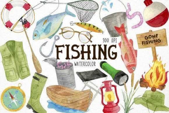 Watercolor Fishing Clipart: Elevate Your Creative Projects