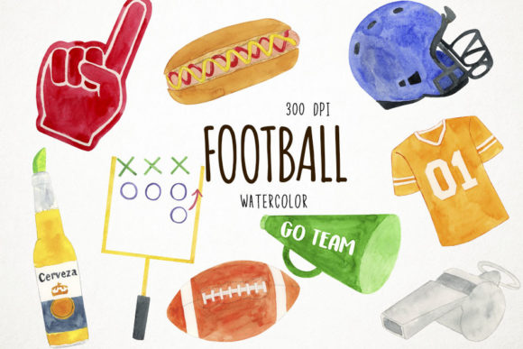 Watercolor Football Clipart: Adding Artisan Charm to Your Designs